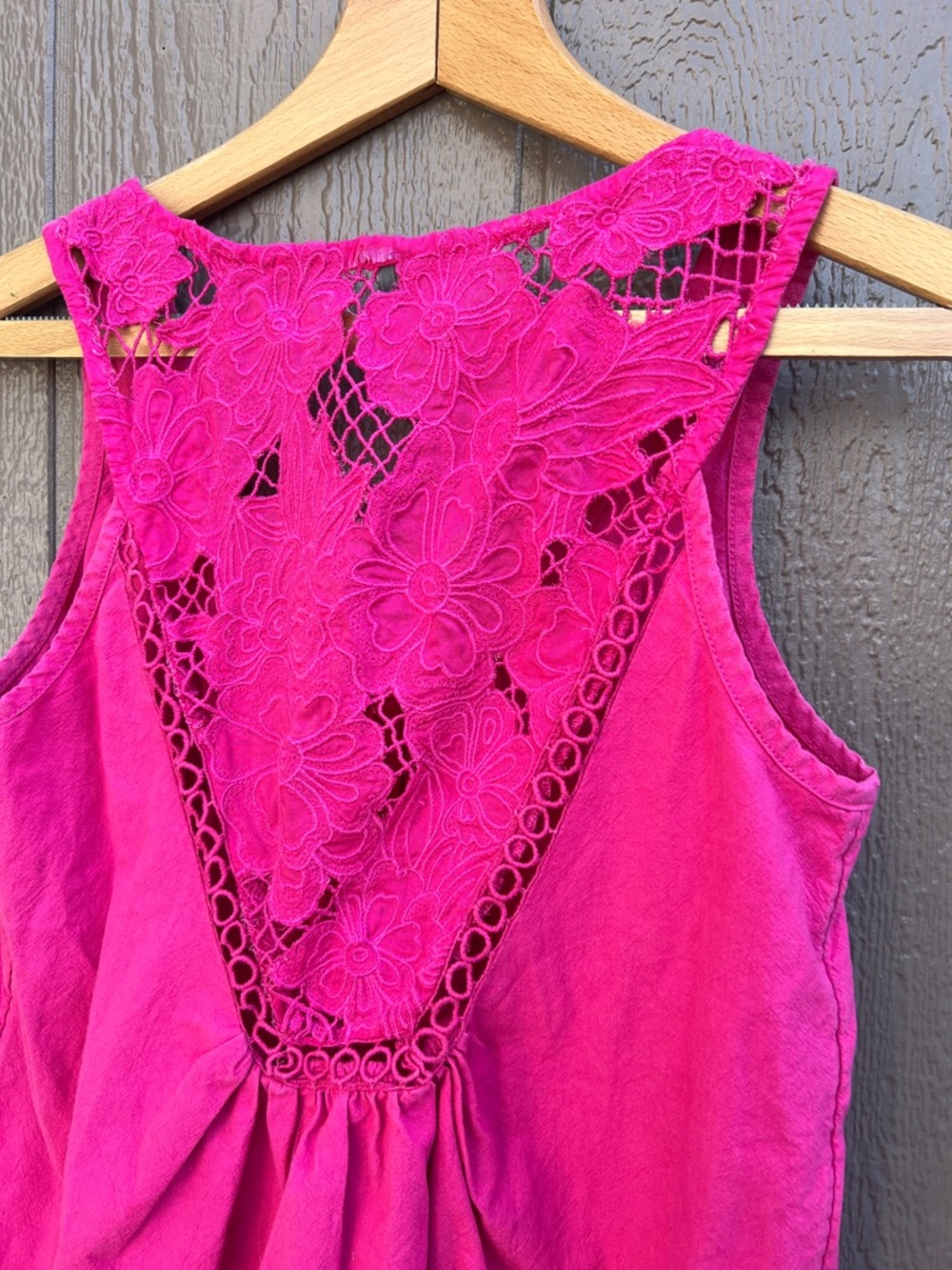 Anthropologie Hot Pink Lace-Back Sleeveless Camisole size S - Picture 6 of 10